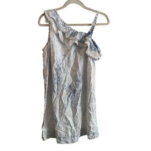 Holding Horses Anthropologie Wmn XS Acid Wash Chambray Ruffle One Shoulder Dress